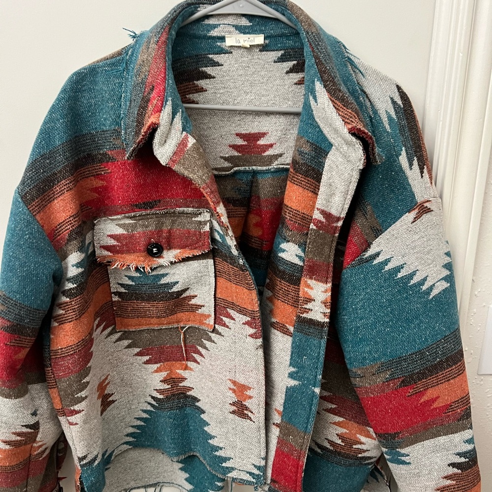 LA MIEL Multicolor Tribal Utility Jacket